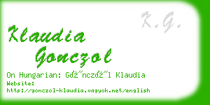 klaudia gonczol business card